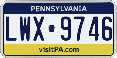 PA license plate LWX9746