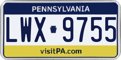 PA license plate LWX9755