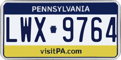 PA license plate LWX9764
