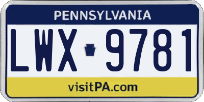 PA license plate LWX9781
