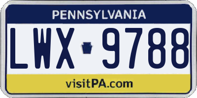 PA license plate LWX9788