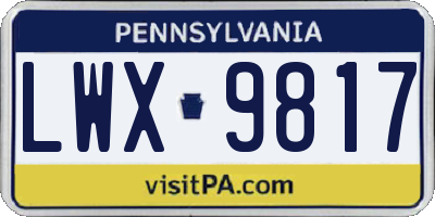 PA license plate LWX9817