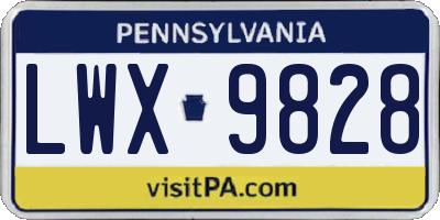 PA license plate LWX9828