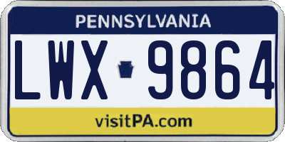 PA license plate LWX9864