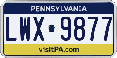 PA license plate LWX9877