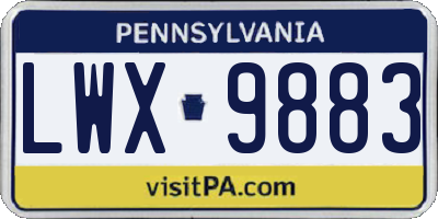 PA license plate LWX9883