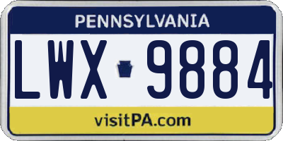 PA license plate LWX9884