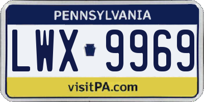 PA license plate LWX9969