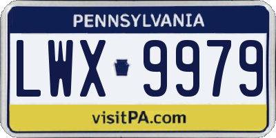 PA license plate LWX9979
