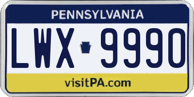 PA license plate LWX9990