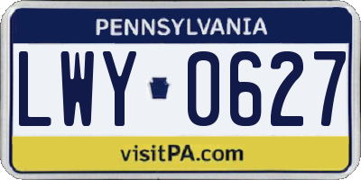 PA license plate LWY0627