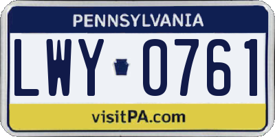PA license plate LWY0761