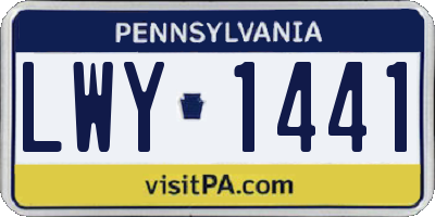 PA license plate LWY1441