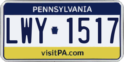 PA license plate LWY1517