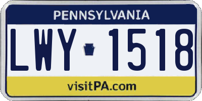 PA license plate LWY1518