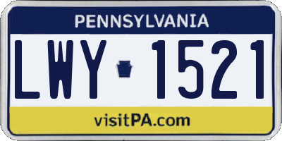 PA license plate LWY1521