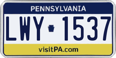 PA license plate LWY1537