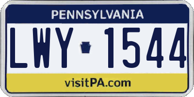 PA license plate LWY1544