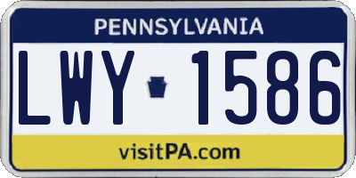PA license plate LWY1586