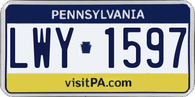 PA license plate LWY1597