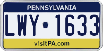 PA license plate LWY1633