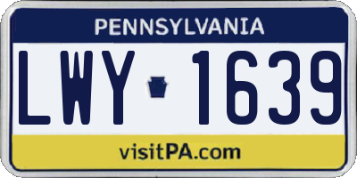 PA license plate LWY1639