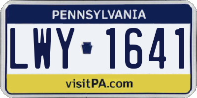 PA license plate LWY1641