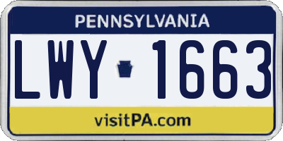 PA license plate LWY1663