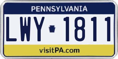 PA license plate LWY1811