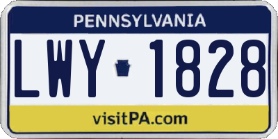 PA license plate LWY1828