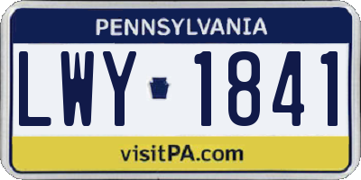 PA license plate LWY1841
