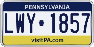 PA license plate LWY1857