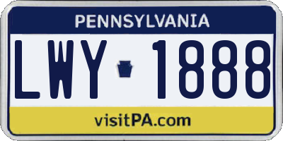 PA license plate LWY1888