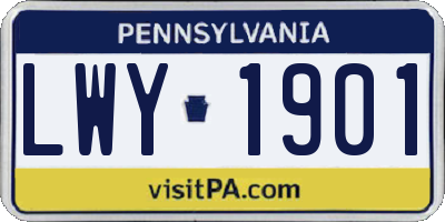 PA license plate LWY1901