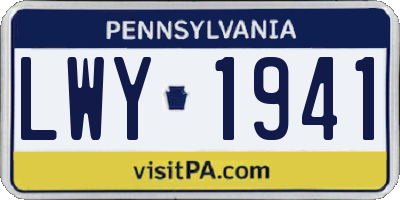 PA license plate LWY1941