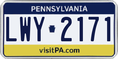PA license plate LWY2171
