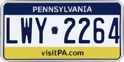 PA license plate LWY2264