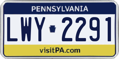 PA license plate LWY2291
