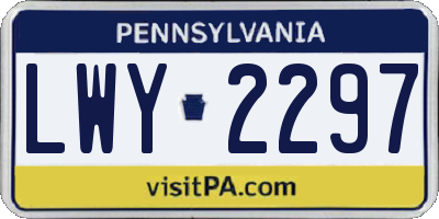 PA license plate LWY2297