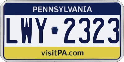 PA license plate LWY2323