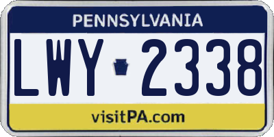 PA license plate LWY2338