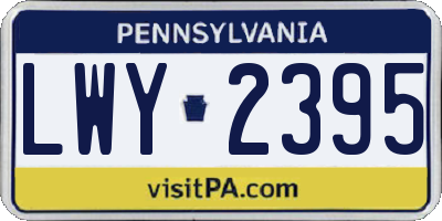 PA license plate LWY2395