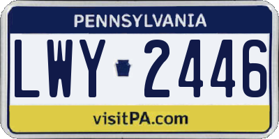 PA license plate LWY2446
