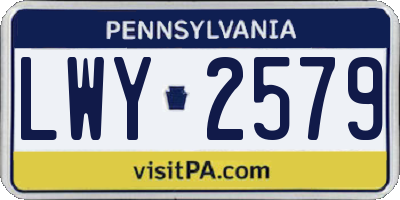 PA license plate LWY2579