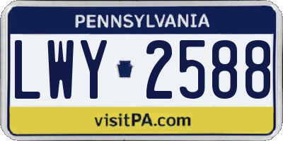 PA license plate LWY2588