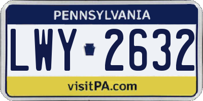 PA license plate LWY2632