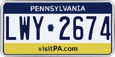 PA license plate LWY2674