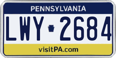 PA license plate LWY2684