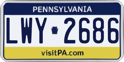 PA license plate LWY2686