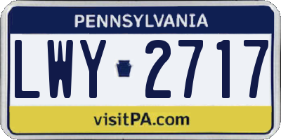 PA license plate LWY2717